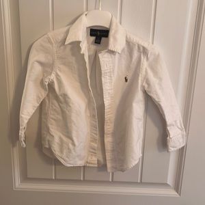 Size 3/3T white polo long sleeved shirt